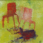 Stoelen 2  monoprint op papier (11 x 11 cm) 2015